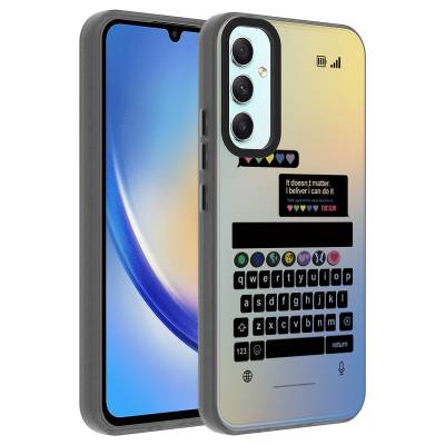 Galaxy A24 Kılıf Desenli Zore Dragon Sert Kapak Klavye