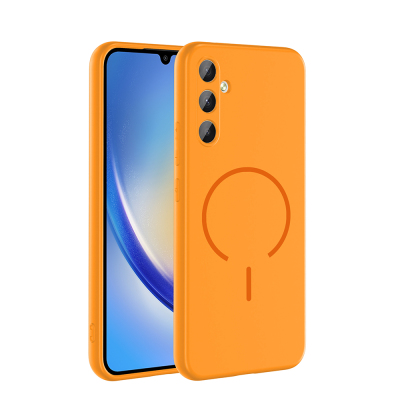 Galaxy A24 Kılıf M-safe Şarj Özellikli Zore Meta Kapak Turuncu