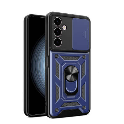 Galaxy A24 Case Magnetic Stand Camera Protector Zore Sliding Vega Cover Blue