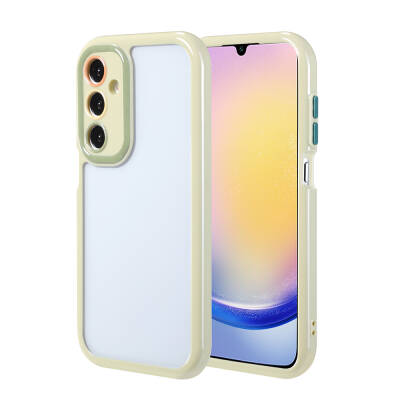 Galaxy A25 Case Camera Protected Colored Edge and Frame Design Zore Vitamin Cover Green