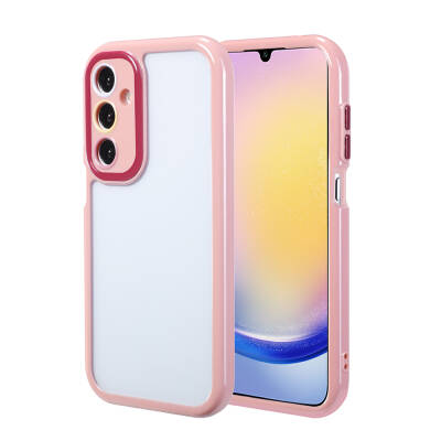 Galaxy A25 Case Camera Protected Colored Edge and Frame Design Zore Vitamin Cover Plum