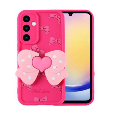 Galaxy A25 Case Camera Protected Figure Designed Zore Cover Dark Pink