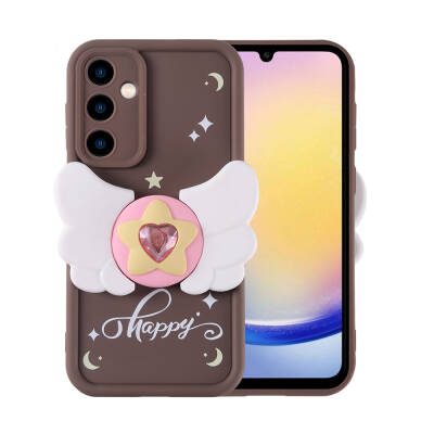 Galaxy A25 Case Camera Protected Figure Designed Zore Cover Koyu Kahve