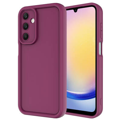 Galaxy A25 Case Camera Protected Zore Ananas Cover Plum