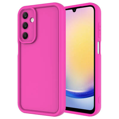 Galaxy A25 Case Camera Protected Zore Ananas Cover Dark Pink