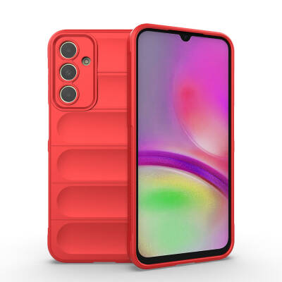 Galaxy A25 Case Flexible TPU Hollow Back Surface Design Zore Etnik Silicone Cover Red