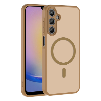 Galaxy A25 Case M-safe Charging Feature Zore Ballet Flat Cover Brown