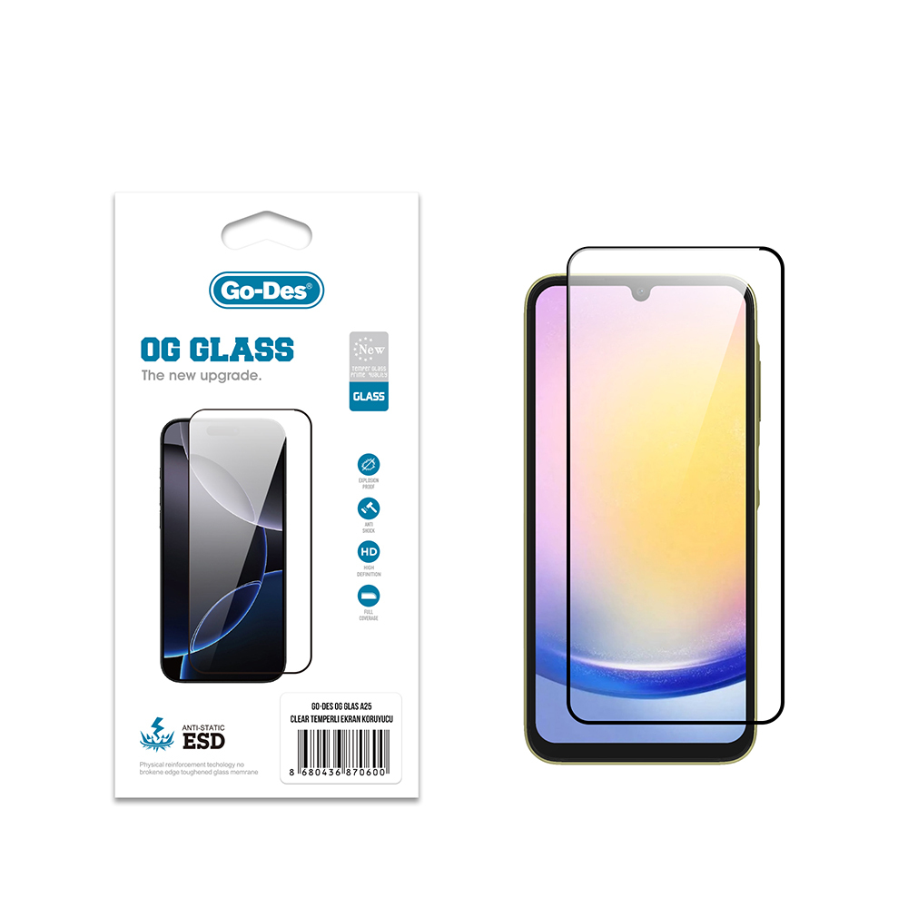 Galaxy A25 Go Des OG Glass Antistatic Tempered Glass Screen Protector - 2
