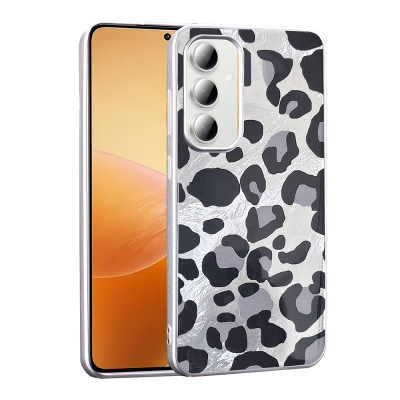 Galaxy A25 Kılıf Desenli Zore Mep Kapak Gri Leopar