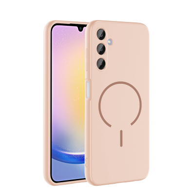 Galaxy A25 Kılıf M-safe Şarj Özellikli Zore Meta Kapak Rose Pembe