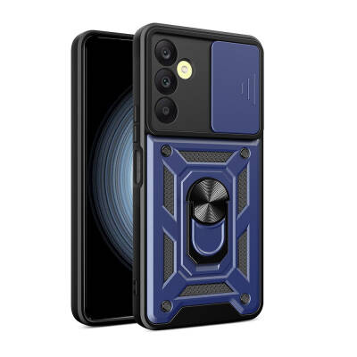 Galaxy A25 Case Magnetic Stand Camera Protector Zore Sliding Vega Cover Blue