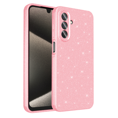 Galaxy A26 Case Camera Protection Glitter Luxury Zore Koton Cover Açık Pembe