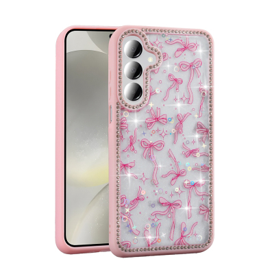 Galaxy A26 Case Stone and Glitter Design Zore Azra Cover Pink