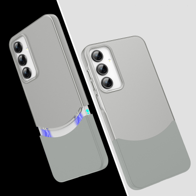 Galaxy A26 Kılıf Mıknatıslı Zore Duble Kapak Gri