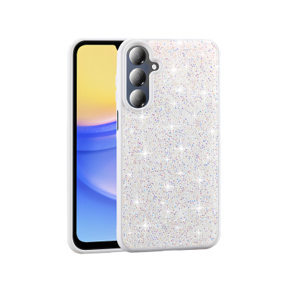 Galaxy A26 Kılıf Parlak Taşlı Tasarım Zore Pırlanta Kapak Beyaz