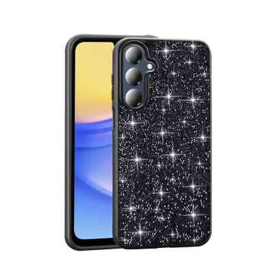 Galaxy A26 Kılıf Parlak Taşlı Tasarım Zore Pırlanta Kapak Siyah