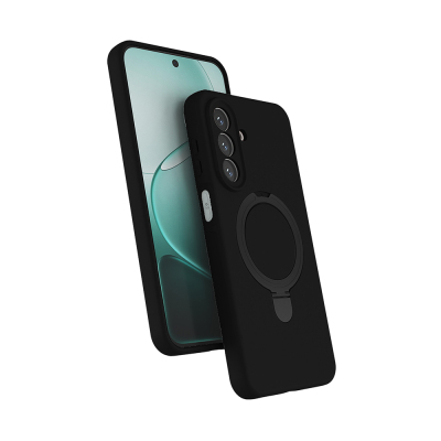 Galaxy A27 Case M-safe Charging Stand Zore Samara Cover Black