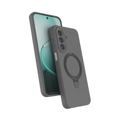 Galaxy A27 Case M-safe Charging Stand Zore Samara Cover Titanyum-Gri