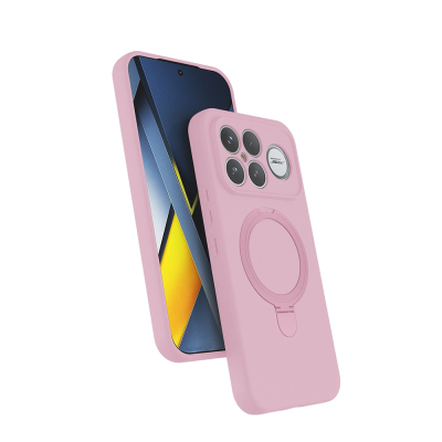 Galaxy A27 Kılıf M-safe Şarj Özellikli Standlı Zore Samara Kapak Pembe