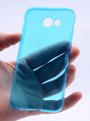 Galaxy A3 2017 Kılıf Zore Ultra İnce Silikon Kapak 0.2 mm Mavi