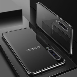 Galaxy A30S Kılıf Zore Dört Köşeli Lazer Silikon Kapak Siyah