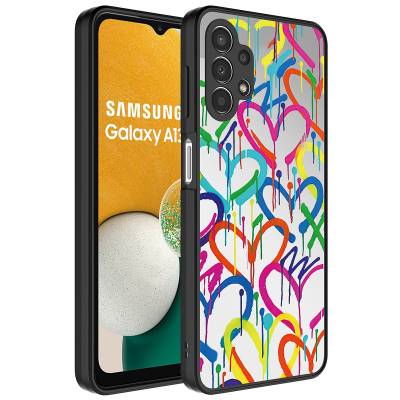 Galaxy A32 4G Case Mirror Patterned Camera Protected Glossy Zore Mirror Cover Kalp