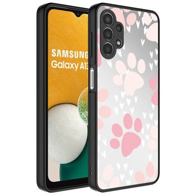 Galaxy A32 4G Case Mirror Patterned Camera Protected Glossy Zore Mirror Cover Pati