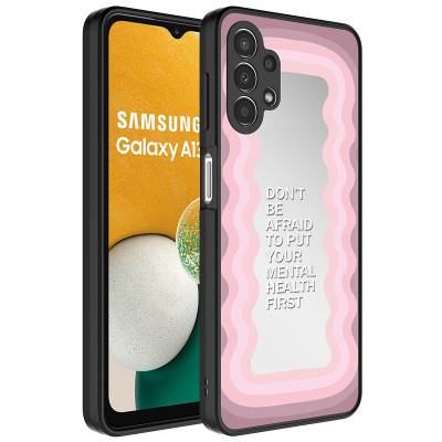 Galaxy A32 4G Case Mirror Patterned Camera Protected Glossy Zore Mirror Cover Ayna