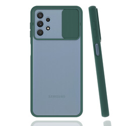 Galaxy A32 4G Kılıf Zore Lensi Kapak Koyu Yeşil