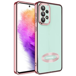 Galaxy A33 5G Case Camera Protected Zore Omega Cover With Logo Rose Gold