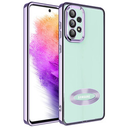 Galaxy A33 5G Case Camera Protected Zore Omega Cover With Logo Lila