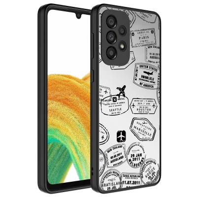 Galaxy A33 5G Case Mirror Patterned Camera Protected Glossy Zore Mirror Cover Seyahat