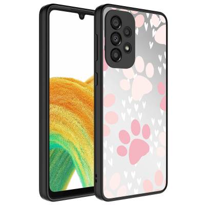 Galaxy A33 5G Case Mirror Patterned Camera Protected Glossy Zore Mirror Cover Pati