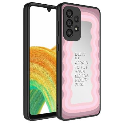 Galaxy A33 5G Case Mirror Patterned Camera Protected Glossy Zore Mirror Cover Ayna