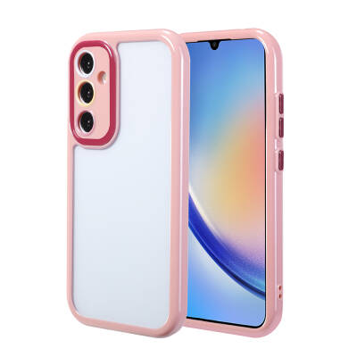 Galaxy A34 Case Camera Protected Colorful Edge and Frame Design Zore Vitamin Cover Plum