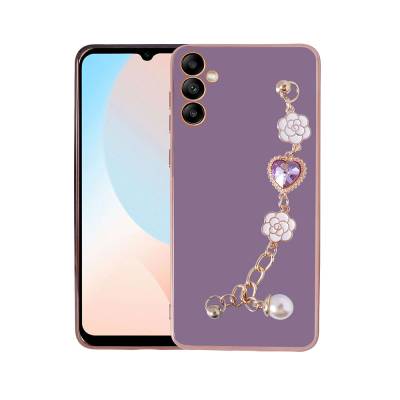 Galaxy A34 Case Hand Grip Camera Protected Zore Taka Silicone Cover Purple