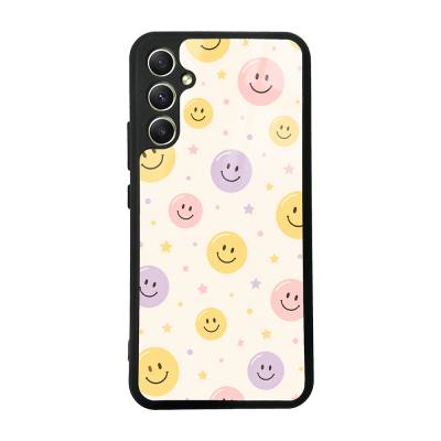 Galaxy A34 Case with Camera Protection, Patterned Zore Lusi Cover Gülen Yüzler