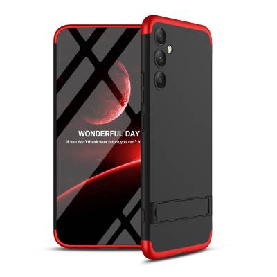 Galaxy A34 Case Zore Camera Protection Vertical Stand Ays Cover Black-Red