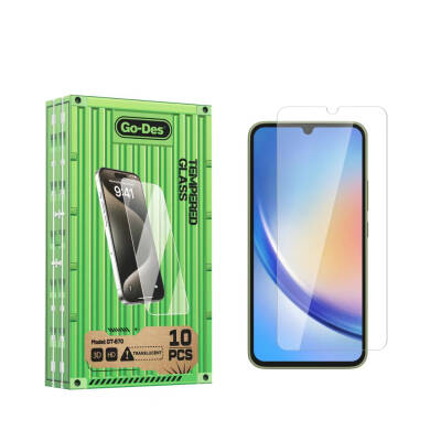 Galaxy A34 Go Des Fingerprint Free 9H Oleophobic Bom Glass Screen Protector 10 Pack Colorless