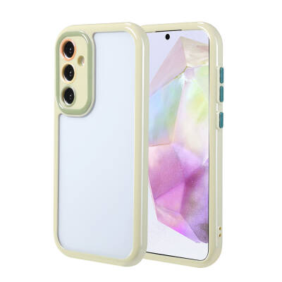 Galaxy A35 Case Camera Protected Colorful Edge Frame Design Zore Vitamin Cover Green