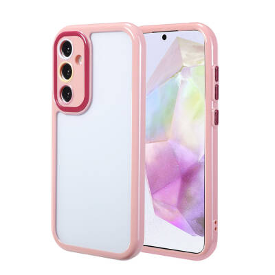 Galaxy A35 Case Camera Protected Colorful Edge Frame Design Zore Vitamin Cover Plum