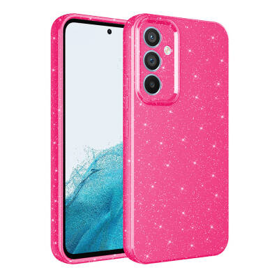 Galaxy A35 Case Camera Protected Silvery Luxury Zore Koton Cover Dark Pink