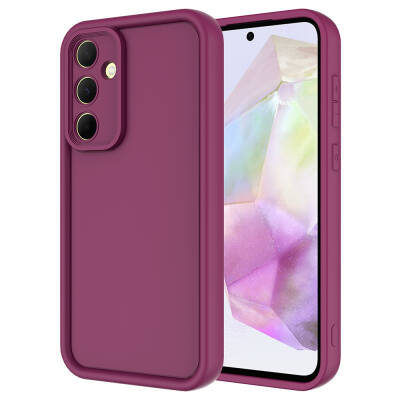 Galaxy A35 Case Camera Protected Zore Ananas Cover Plum