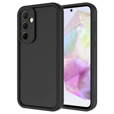 Galaxy A35 Case Camera Protected Zore Ananas Cover Black