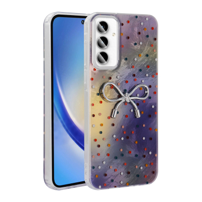 Galaxy A35 Case Camera Protection Figured Zore Ponti Silicone Cover Lila