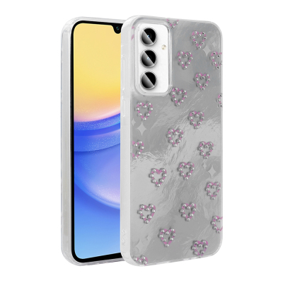 Galaxy A35 Case Camera Protection Figured Zore Ponti Silicone Cover White