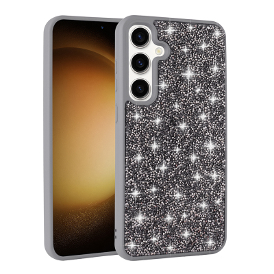 Galaxy A35 Kılıf Parlak Taşlı Tasarım Zore Pırlanta Kapak Gri