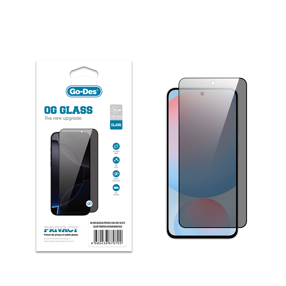 Galaxy A36 Go Des OG Glass Privacy Antistatik Temperli Cam Ekran Koruyucu - 2