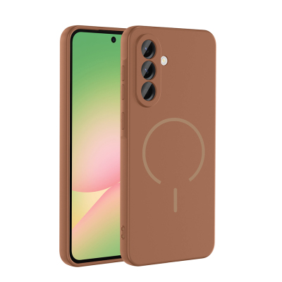 Galaxy A36 Kılıf M-safe Şarj Özellikli Zore Meta Kapak Kahverengi