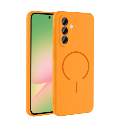 Galaxy A36 Kılıf M-safe Şarj Özellikli Zore Meta Kapak Turuncu